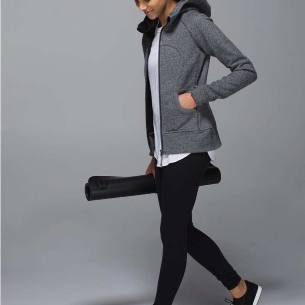 Lululemon Scuba Hoodie II in Heathered Speckled Black Size 4 - Picture 3 of 13